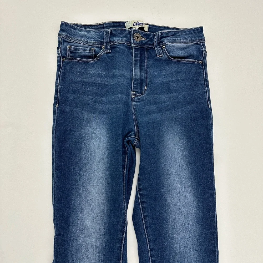 California Vintage YMI‎ Dark Wash Cuffed Crop Skinny Jeans Size 3 25W